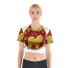 Year Of The Dog - Chinese New Year Cotton Crop Top by Valentinaart