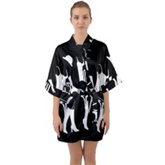 Cabaret Quarter Sleeve Kimono Robe by Valentinaart