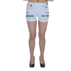 Go Vegan - Cute Chick  Skinny Shorts by Valentinaart