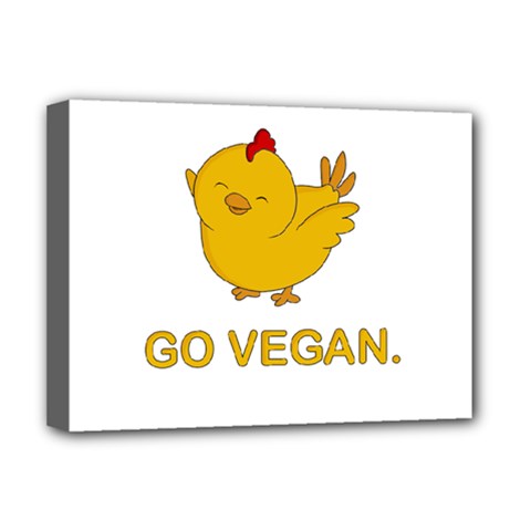 Go Vegan - Cute Chick  Deluxe Canvas 16  X 12   by Valentinaart