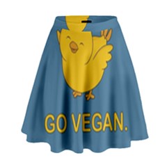 Go Vegan - Cute Chick  High Waist Skirt by Valentinaart