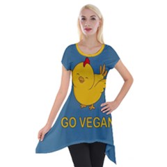 Go Vegan - Cute Chick  Short Sleeve Side Drop Tunic