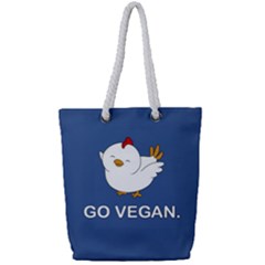 Go Vegan - Cute Chick  Full Print Rope Handle Tote (small) by Valentinaart