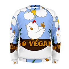 Go Vegan - Cute Chick  Men s Sweatshirt by Valentinaart