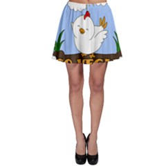 Go Vegan - Cute Chick  Skater Skirt by Valentinaart