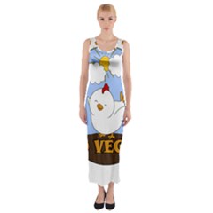 Go Vegan - Cute Chick  Fitted Maxi Dress by Valentinaart