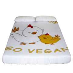 Go Vegan - Cute Chick  Fitted Sheet (king Size) by Valentinaart