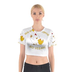 Go Vegan - Cute Chick  Cotton Crop Top by Valentinaart