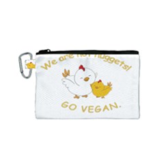 Go Vegan - Cute Chick  Canvas Cosmetic Bag (small) by Valentinaart