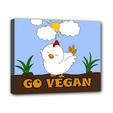 Go Vegan - Cute Chick  Canvas 10  X 8  by Valentinaart