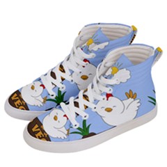 Go Vegan - Cute Chick  Men s Hi-top Skate Sneakers by Valentinaart