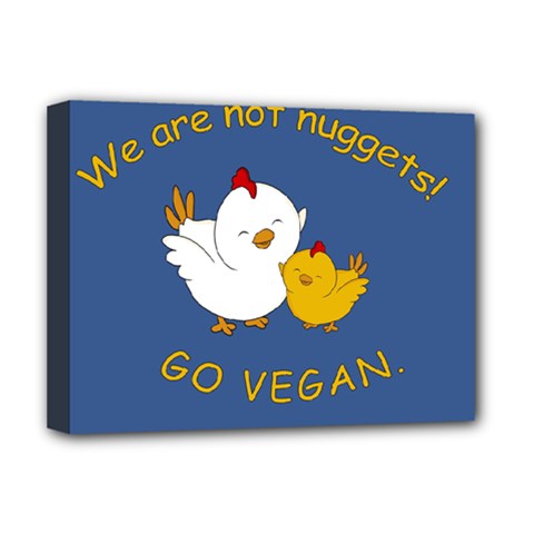 Go Vegan - Cute Chick  Deluxe Canvas 16  X 12   by Valentinaart