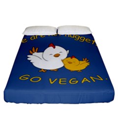Go Vegan - Cute Chick  Fitted Sheet (california King Size) by Valentinaart