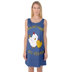 Go Vegan - Cute Chick  Sleeveless Satin Nightdress by Valentinaart