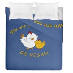 Go Vegan - Cute Chick  Duvet Cover Double Side (queen Size)