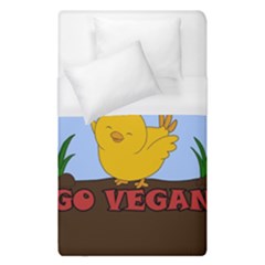 Go Vegan - Cute Chick  Duvet Cover (single Size) by Valentinaart