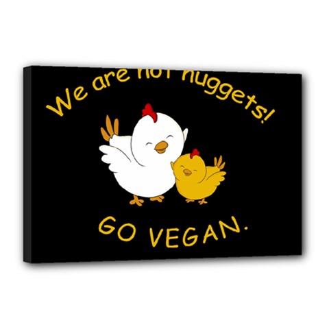 Go Vegan - Cute Chick  Canvas 18  x 12 