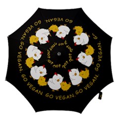 Go Vegan - Cute Chick  Hook Handle Umbrellas (small) by Valentinaart