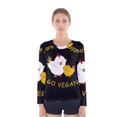 Go Vegan - Cute Chick  Women s Long Sleeve Tee