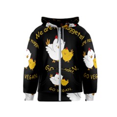 Go Vegan - Cute Chick  Kids  Zipper Hoodie