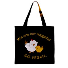 Go Vegan - Cute Chick  Zipper Grocery Tote Bag by Valentinaart