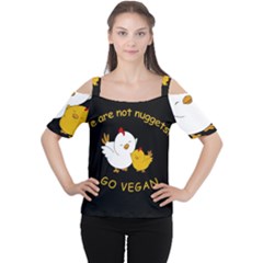 Go Vegan - Cute Chick  Cutout Shoulder Tee