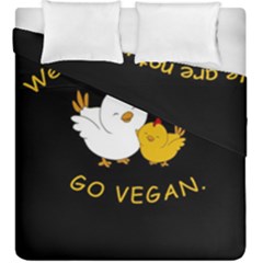 Go Vegan - Cute Chick  Duvet Cover Double Side (King Size)