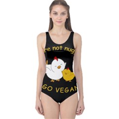 Go Vegan - Cute Chick  One Piece Swimsuit