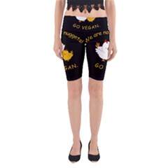 Go Vegan - Cute Chick  Yoga Cropped Leggings by Valentinaart