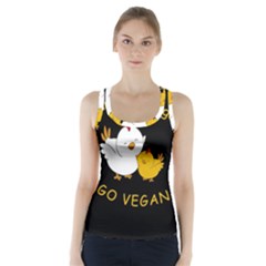 Go Vegan - Cute Chick  Racer Back Sports Top by Valentinaart