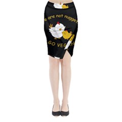 Go Vegan - Cute Chick  Midi Wrap Pencil Skirt