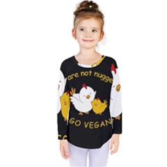 Go Vegan - Cute Chick  Kids  Long Sleeve Tee