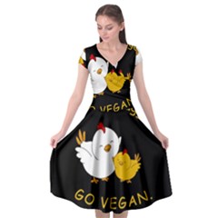 Go Vegan - Cute Chick  Cap Sleeve Wrap Front Dress