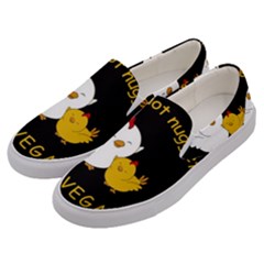 Go Vegan - Cute Chick  Men s Canvas Slip Ons