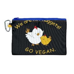 Go Vegan - Cute Chick  Canvas Cosmetic Bag (Large)