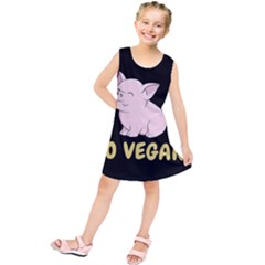 Go Vegan - Cute Pig Kids  Tunic Dress by Valentinaart