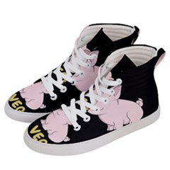 Go Vegan - Cute Pig Men s Hi-top Skate Sneakers by Valentinaart