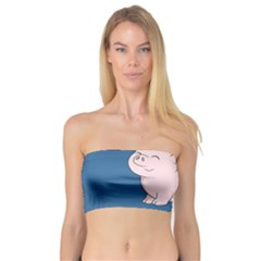 Go Vegan - Cute Pig Bandeau Top by Valentinaart