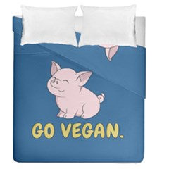 Go Vegan - Cute Pig Duvet Cover Double Side (queen Size)