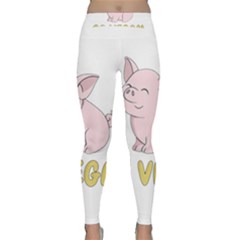 Go Vegan - Cute Pig Classic Yoga Leggings by Valentinaart