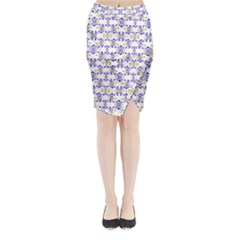 Decorative Ornate Pattern Midi Wrap Pencil Skirt