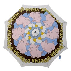 Go Vegan - Cute Pig Hook Handle Umbrellas (small) by Valentinaart