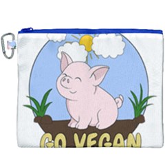 Go Vegan - Cute Pig Canvas Cosmetic Bag (xxxl) by Valentinaart