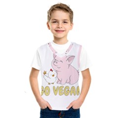 Go Vegan - Cute Pig And Chicken Kids  Sportswear by Valentinaart