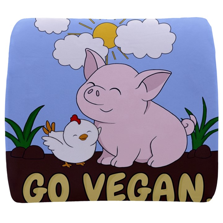 Go Vegan - Cute Pig and Chicken Back Support Cushion