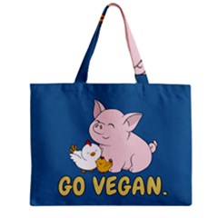 Go Vegan - Cute Pig And Chicken Zipper Mini Tote Bag by Valentinaart