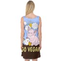 Go Vegan - Cute Pig and Chicken Sleeveless Satin Nightdress View2