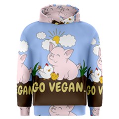 Go Vegan - Cute Pig And Chicken Men s Overhead Hoodie by Valentinaart