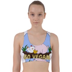 Go Vegan - Cute Pig And Chicken Back Weave Sports Bra