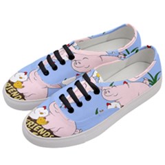 Friends Not Food - Cute Pig And Chicken Women s Classic Low Top Sneakers by Valentinaart